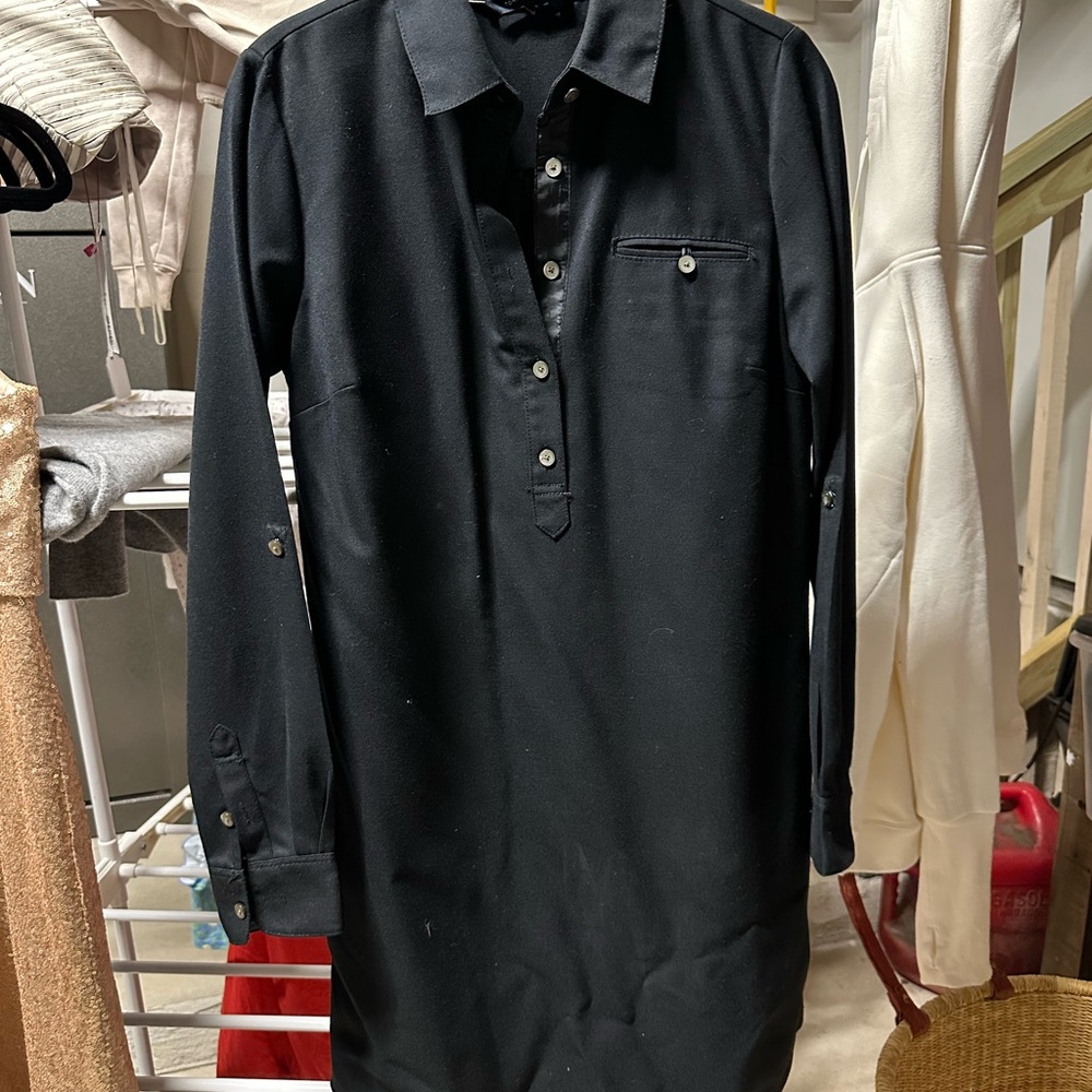 Tommy Hilfiger Women’s Black Casual Button-Down Shirt Dress